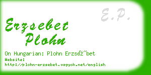 erzsebet plohn business card